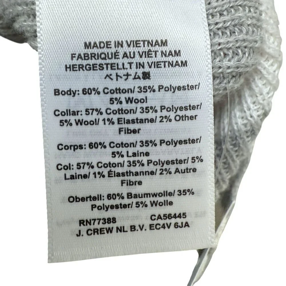 NEW J.Crew  Poncho Sweater Gray Stripe One Size Cotton Blend Womens Top NWT